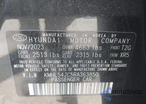 2024 Hyundai Sonata N Line from USA, damaged, VIN KMHL54JC5RA363850